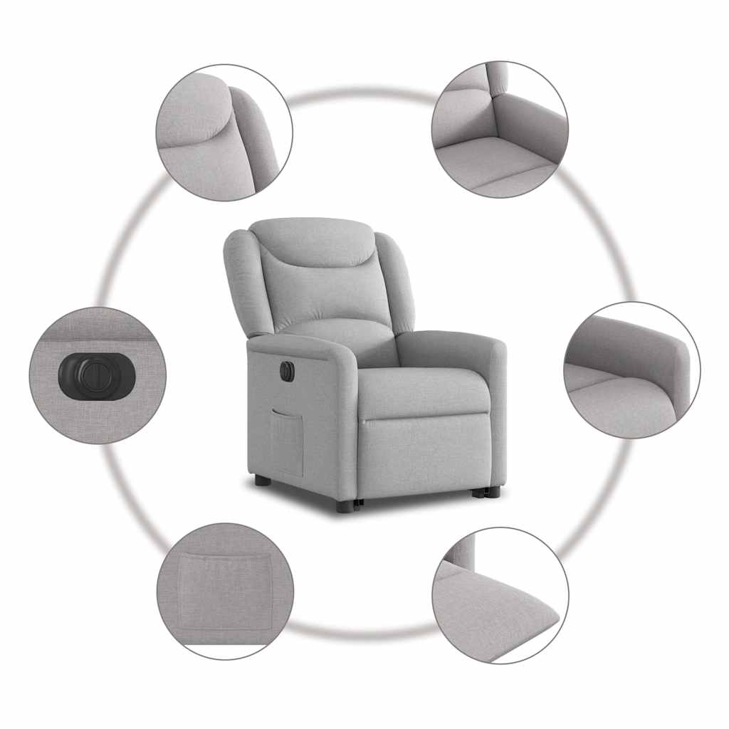 Fauteuil inclinable électrique gris nuage tissu