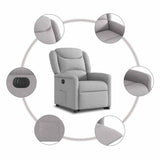 Fauteuil inclinable électrique gris nuage tissu