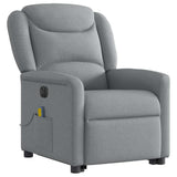 Fauteuil inclinable de massage électrique Gris clair Tissu