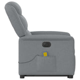 Fauteuil inclinable de massage électrique Gris clair Tissu