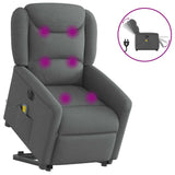 Fauteuil inclinable de massage électrique Gris foncé Tissu