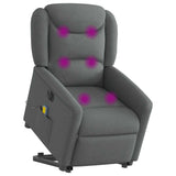 Fauteuil inclinable de massage électrique Gris foncé Tissu