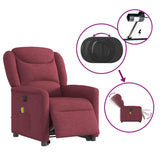 Fauteuil inclinable de massage électrique Rouge bordeaux Tissu