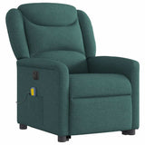 Fauteuil inclinable de massage électrique Vert foncé Tissu