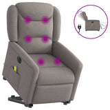Fauteuil inclinable de massage électrique Taupe Tissu