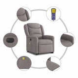 Fauteuil inclinable de massage électrique Taupe Tissu