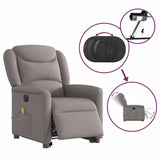 Fauteuil inclinable de massage électrique Taupe Tissu