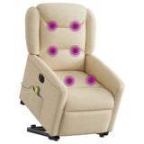 Fauteuil inclinable de massage électrique Crème Tissu