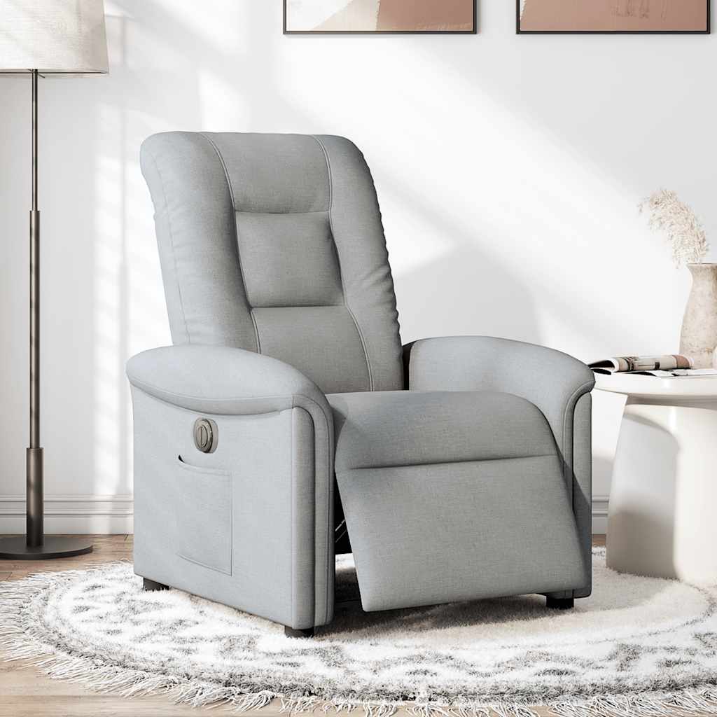 Fauteuil inclinable électrique Gris clair Tissu