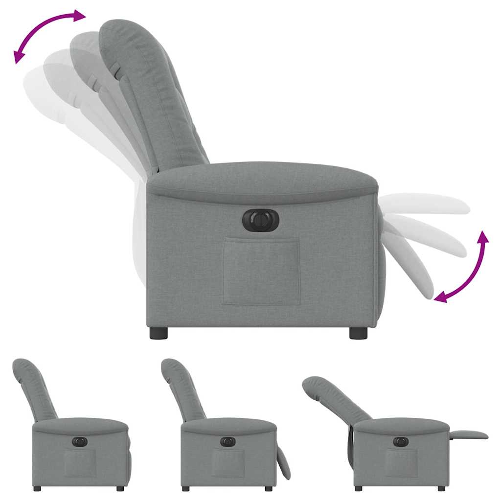 Fauteuil inclinable électrique Gris clair Tissu