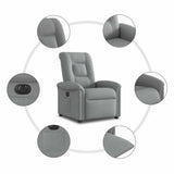 Fauteuil inclinable électrique Gris clair Tissu