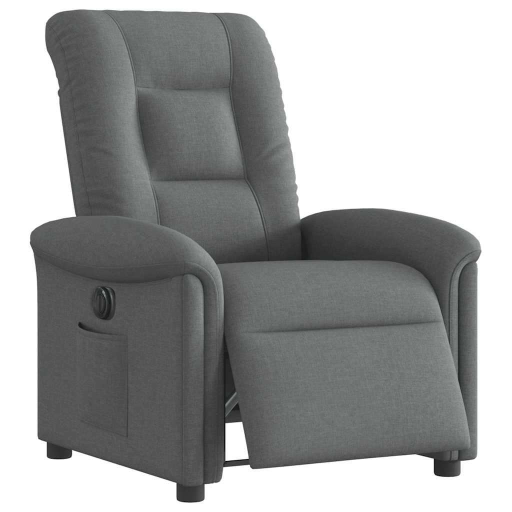 Fauteuil inclinable électrique Gris foncé Tissu