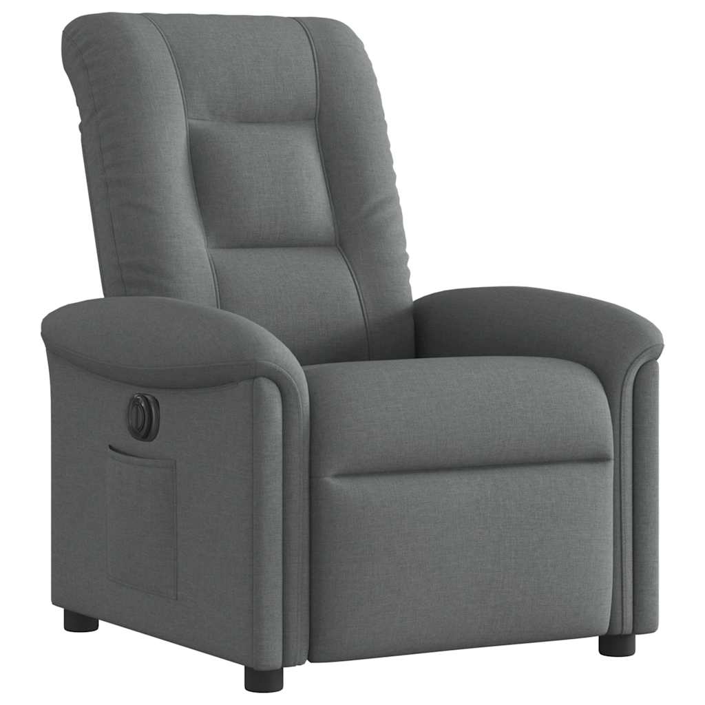 Fauteuil inclinable électrique Gris foncé Tissu