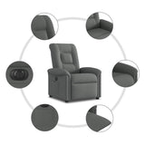 Fauteuil inclinable électrique Gris foncé Tissu