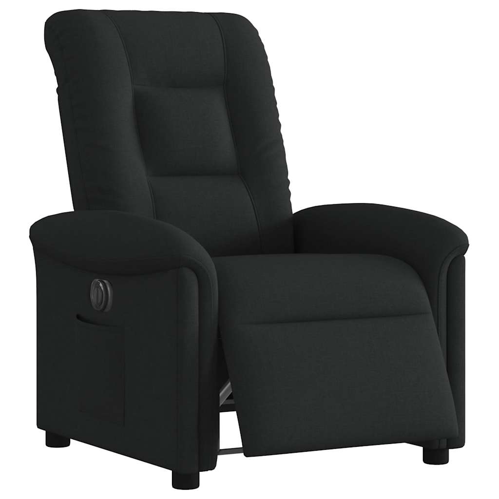 Fauteuil inclinable électrique Noir Tissu
