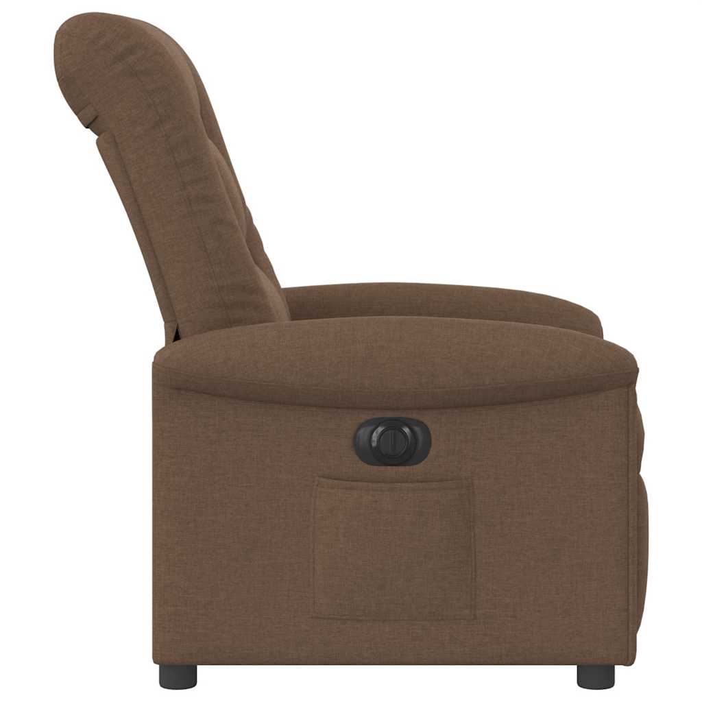 Fauteuil inclinable électrique Marron Tissu