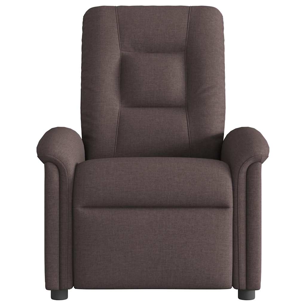 Fauteuil inclinable électrique Marron foncé Tissu