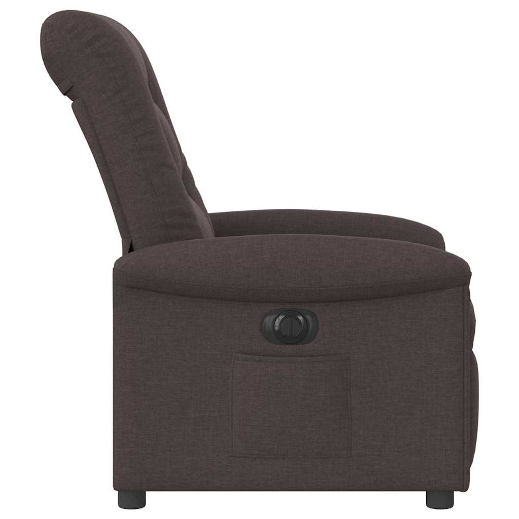 Fauteuil inclinable électrique Marron foncé Tissu