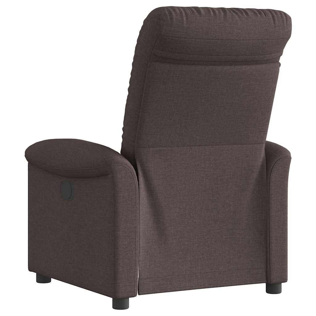 Fauteuil inclinable électrique Marron foncé Tissu