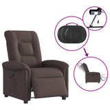 Fauteuil inclinable électrique Marron foncé Tissu