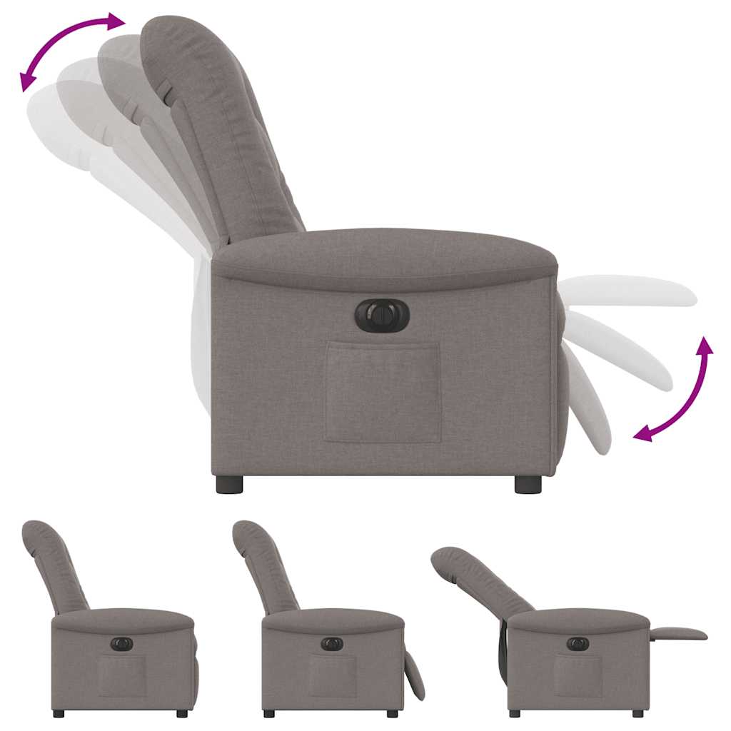 Fauteuil inclinable électrique Taupe Tissu