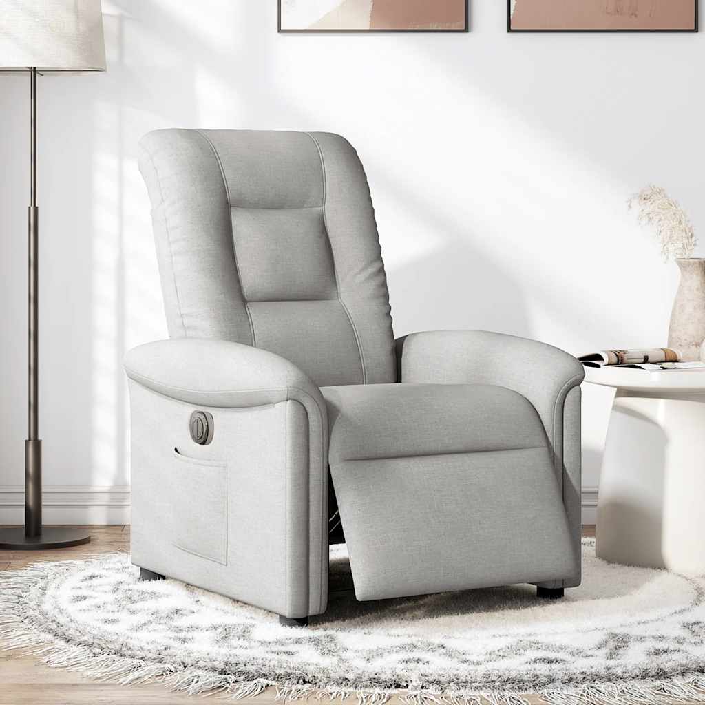 Fauteuil inclinable électrique gris nuage tissu