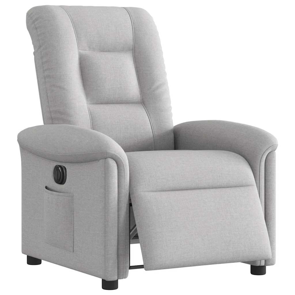 Fauteuil inclinable électrique gris nuage tissu