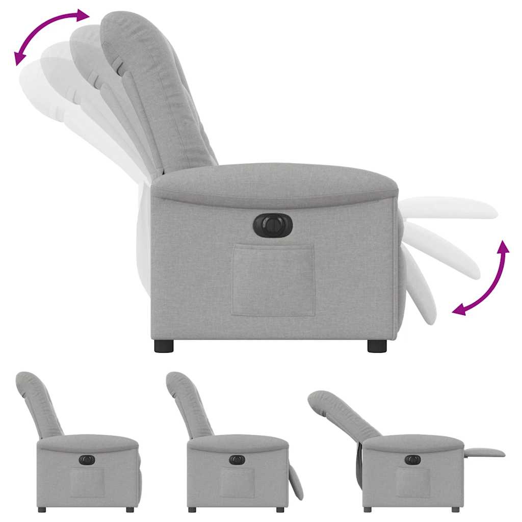 Fauteuil inclinable électrique gris nuage tissu