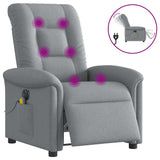 Fauteuil de massage inclinable électrique gris clair tissu