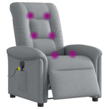 Fauteuil de massage inclinable électrique gris clair tissu