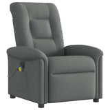 Fauteuil inclinable de massage électrique gris foncé tissu