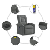 Fauteuil inclinable de massage électrique gris foncé tissu