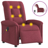 Fauteuil de massage inclinable électrique Rouge bordeaux Tissu