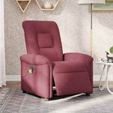 Fauteuil de massage inclinable électrique Rouge bordeaux Tissu