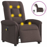 Fauteuil de massage inclinable électrique Marron foncé Tissu