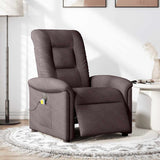 Fauteuil de massage inclinable électrique Marron foncé Tissu
