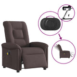 Fauteuil de massage inclinable électrique Marron foncé Tissu