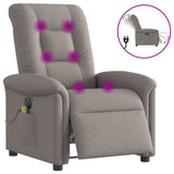 Fauteuil de massage inclinable électrique Taupe Tissu