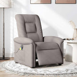 Fauteuil de massage inclinable électrique Taupe Tissu