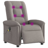 Fauteuil de massage inclinable électrique Taupe Tissu