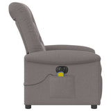 Fauteuil de massage inclinable électrique Taupe Tissu