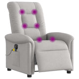 Fauteuil de massage inclinable électrique gris nuage tissu