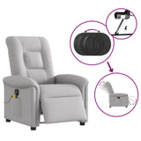 Fauteuil de massage inclinable électrique gris nuage tissu