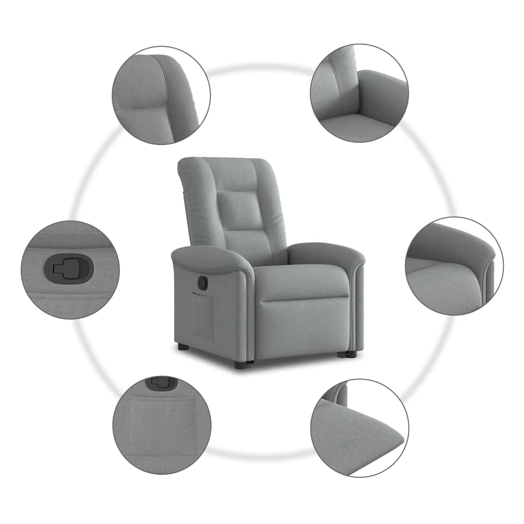 Fauteuil inclinable Gris clair Tissu