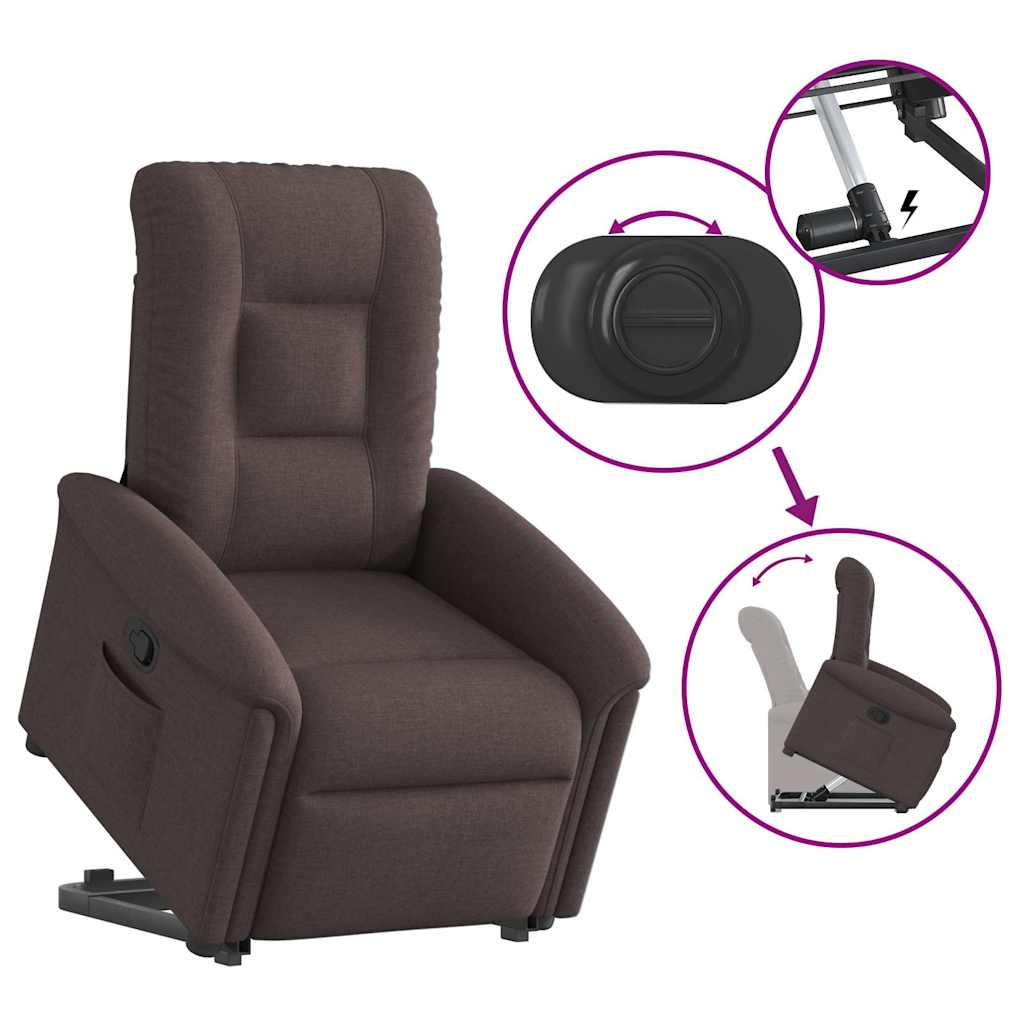 Fauteuil inclinable marron foncé tissu