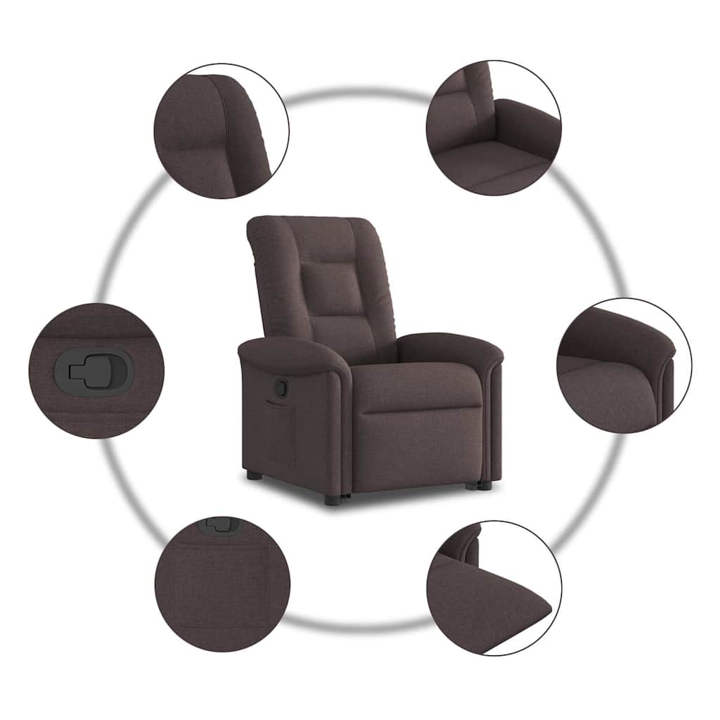 Fauteuil inclinable marron foncé tissu