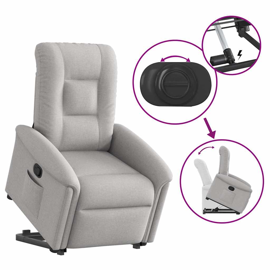 Fauteuil inclinable gris nuage tissu