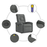 Fauteuil de massage inclinable Gris foncé Tissu