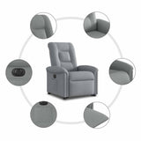 Fauteuil inclinable électrique gris clair tissu