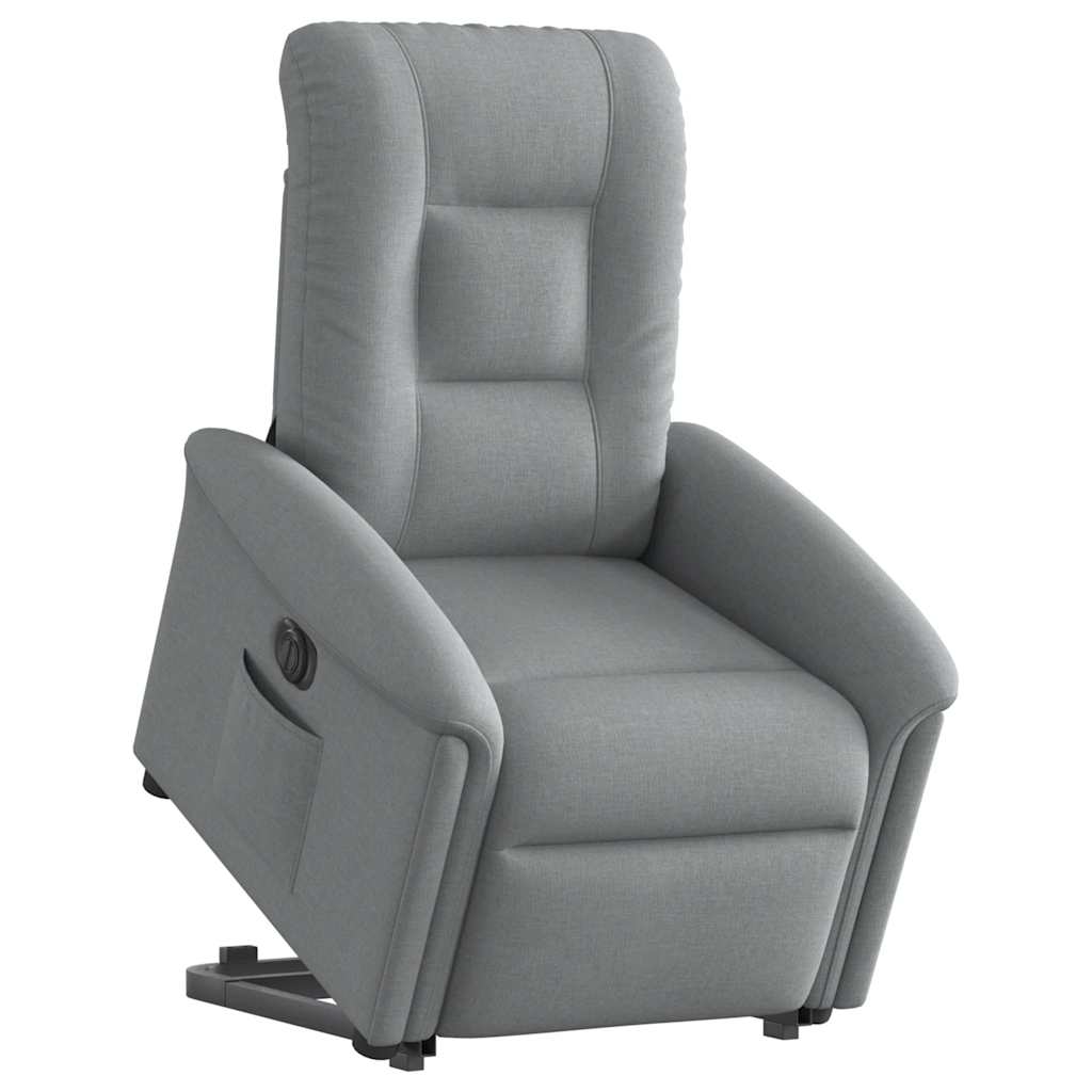 Fauteuil inclinable électrique gris clair tissu